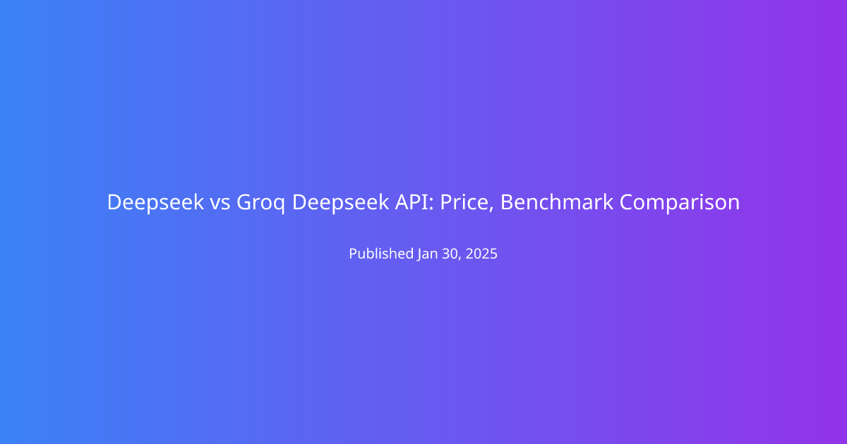 Deepseek vs Groq Deepseek API: Price, Benchmark Comparison